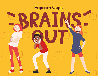 Brains Out. Popcorn cups design