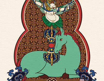 Tibetan art illustration
