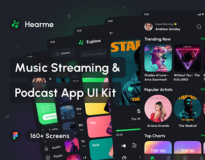 Hearme - Music Streaming & Podcast App UI Kit