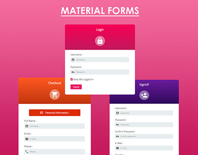 Material Flat forms - HTML & CSS