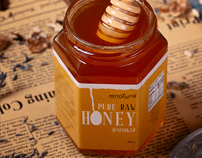 Renatural Raw Honey - Logo and Package Designs