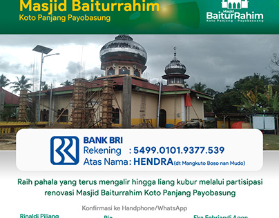 Baiturrahim Mosque Donation Banner Design