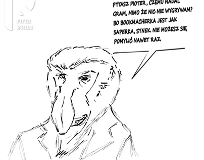 Satirical drawing of proboscis monkey