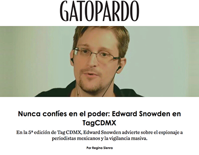 Edward Snowden en TagCDMX | Gatopardo