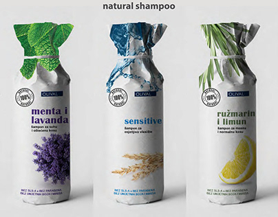 Natural shampoo packaging