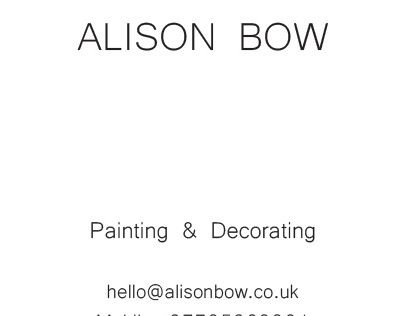Visual identity for painter & decorator Alison Bow