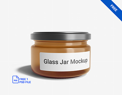 Free Glass Jar Mockup​​​​​​​​​​​​​​