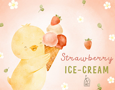 Strawberry Ice-Cream | Children's Cute Animal Series