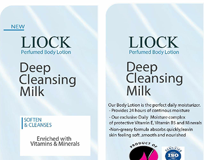 Label of Cleansing milk body lotion