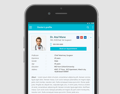 Mobile App_Pet Clinic_Interaction / Visual Design