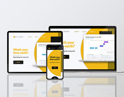Landing Page UI & Identity Design | My TimeSheets App