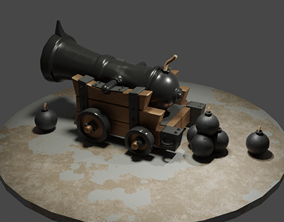 My New 3D Model with a Cannon and Spheres!