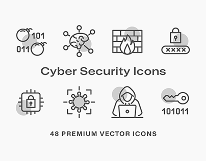 48 Cyber Security Icons
