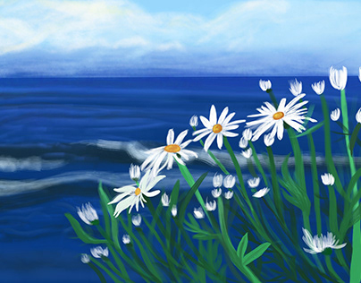 Blumen am Meer