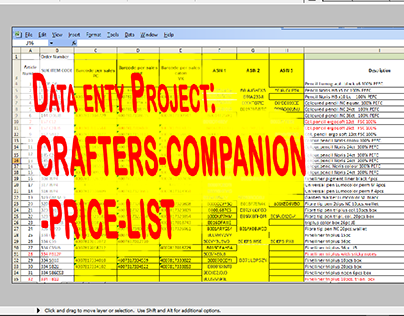 Data entry Project On : CRAFTERS-COMPANION-PRICE list