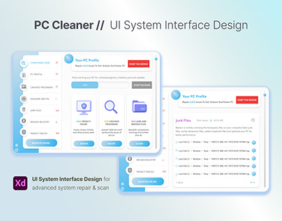 PC Cleaner // UI Interface Design