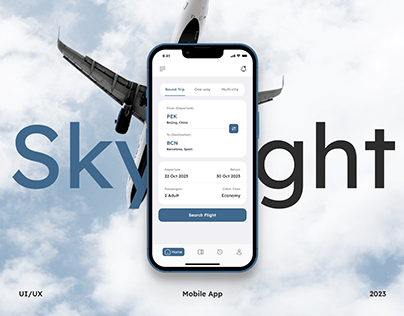 Project thumbnail - Skylight - Flight Booking App (UI/UX Case Study)