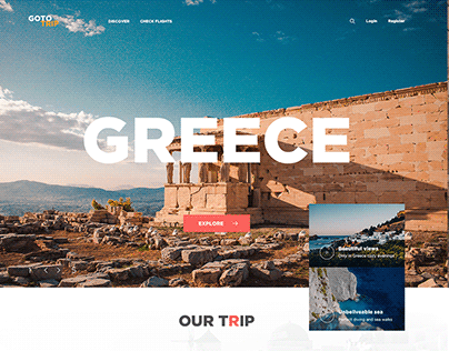 Greece Trip Landing Page by Daria Bondarenko