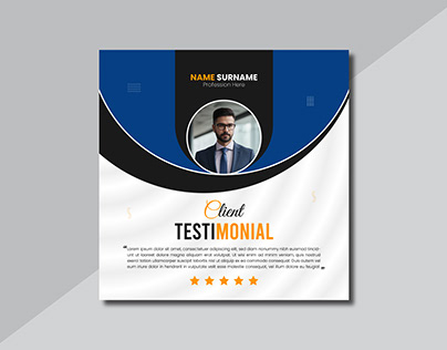 Professional Client Testimonial template Design