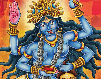 Goddess Kali in Chitrasutra art style