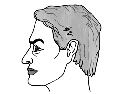 Side view face sketch