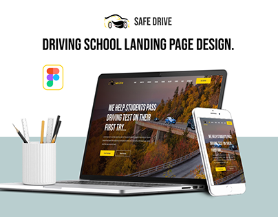 Safe Drive-Driving School landing Page UI Design