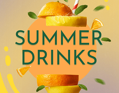 SUMMER DRINKS|Баннер холодных напитков|Реклама напитков