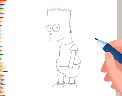 How to draw Bart Simpson Sketch