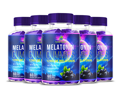 melatonin gummy supplement label design