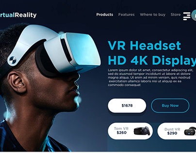 VR Headset Landing page sample