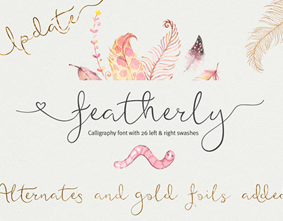 featherly wedding font script