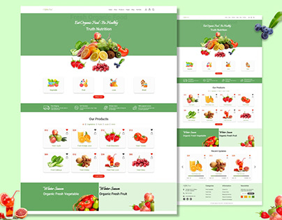 eCommerce Shop Organic Fresh Food Website Templates
