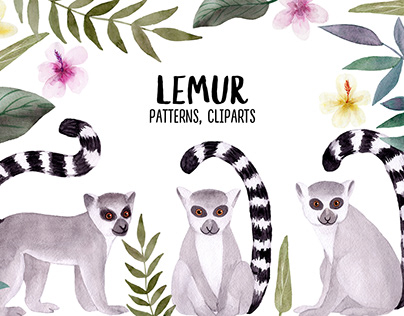Watercolor Lemur