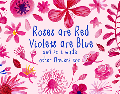 Roses are red, Violets are blue - Watercolor Elements