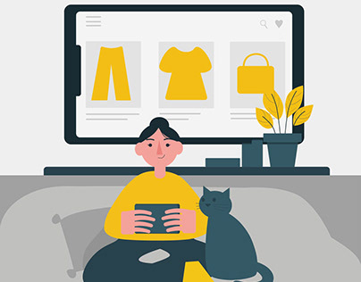 Shopping online illustration concept