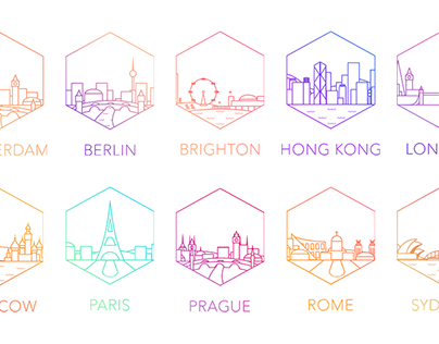 World Cities: Line Icons