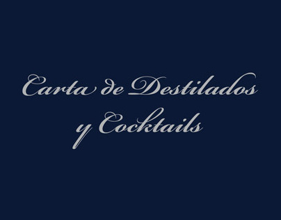 Cartas de Destilados y Cocktails