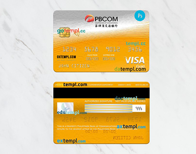 Philippines bank of Communications visa gold card PSD