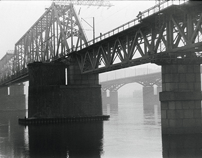 Railway bridge in Krasnoyarsk. 35 mm