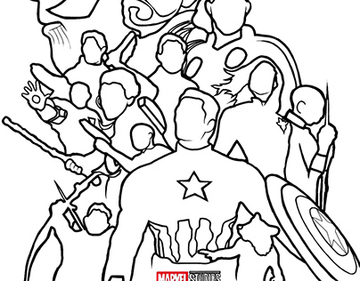 Avengers Endgame Logo Outline Design