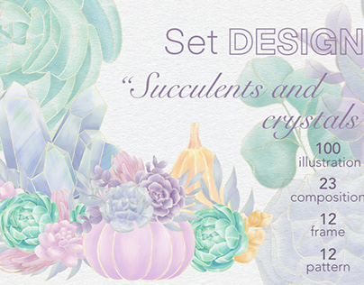 Set design “Succulent and crystal”