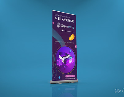 Project thumbnail - Roll Up banner design for metaverse company