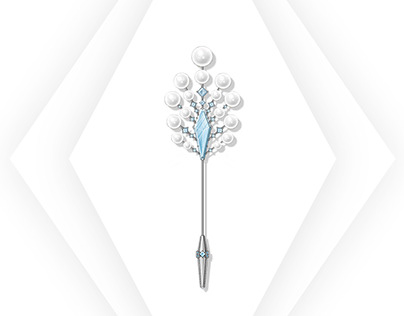 Pearl brooch design "Snowflakes"