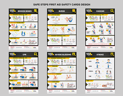 Safe Steps First Aid Safety Cards design