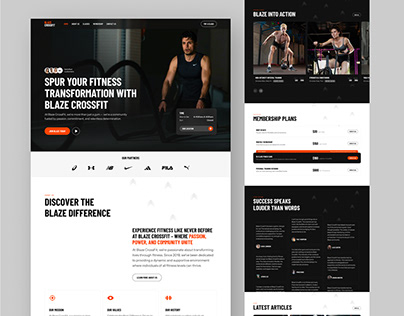 Blaze crossfit homepage concept