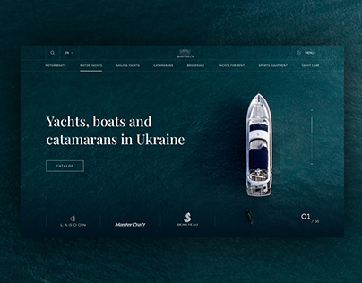 Website for boats and yachts sailing and rental company