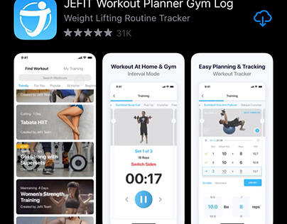 JEFIT landing page mobile app