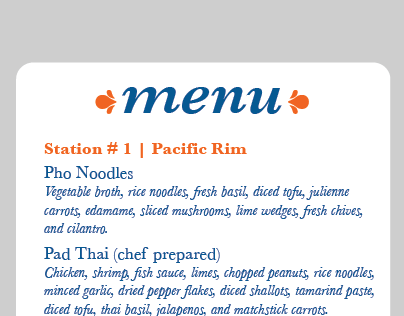 Catering Menu / Line Signs