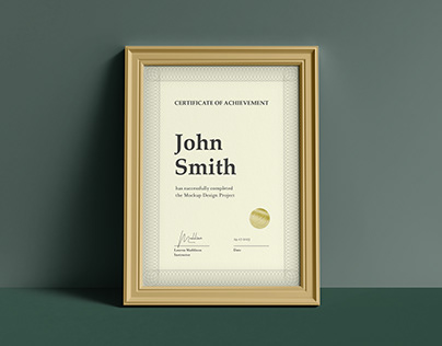 A4 Certificate Mock-up