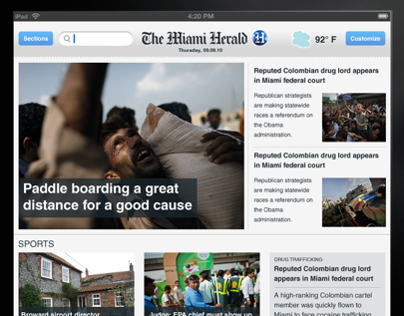 Miami Herald Ipad app design